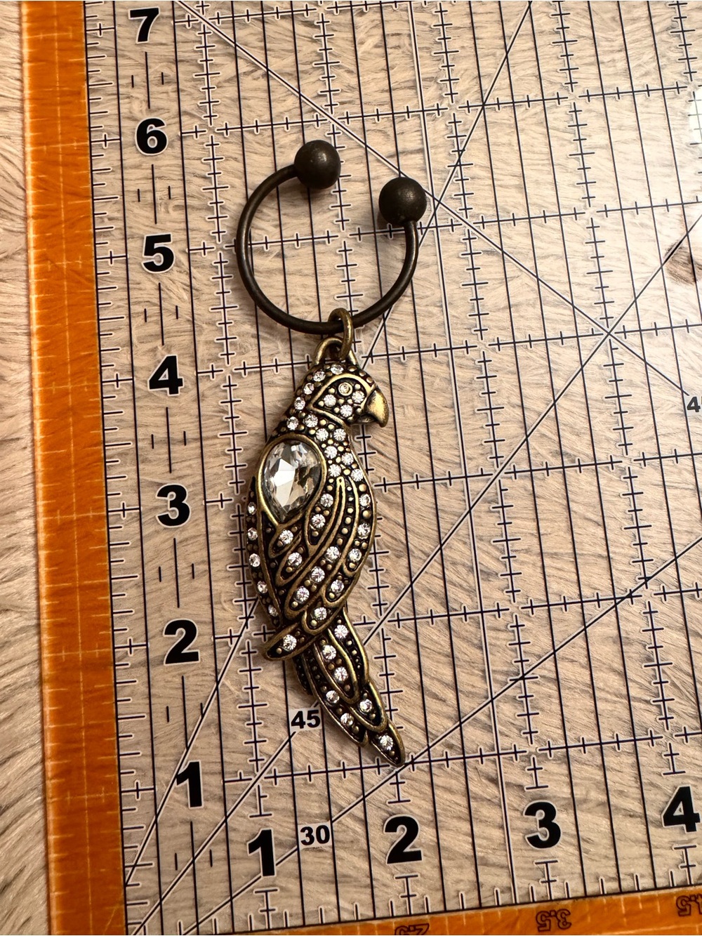 Chico's Gold-Tone Parrot Pendant with Clear Crystals